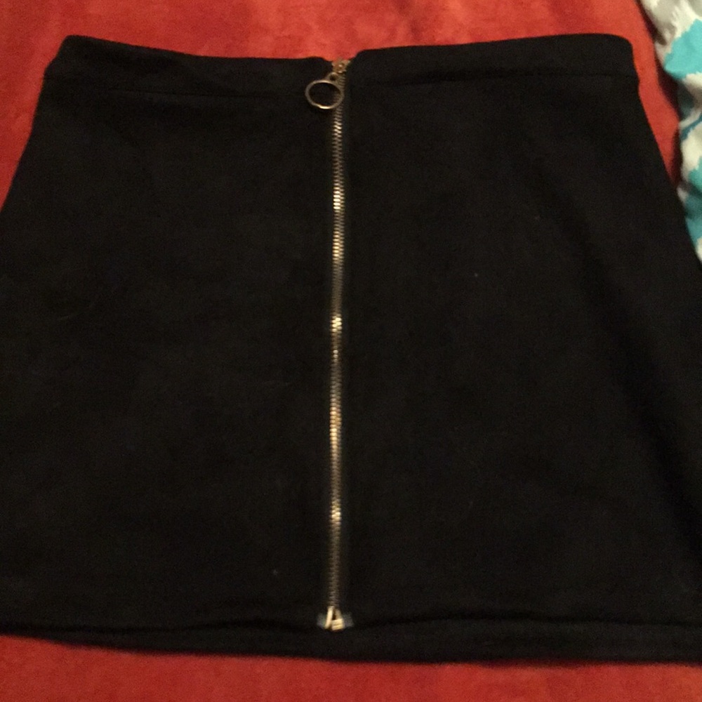 Black suede like skirt